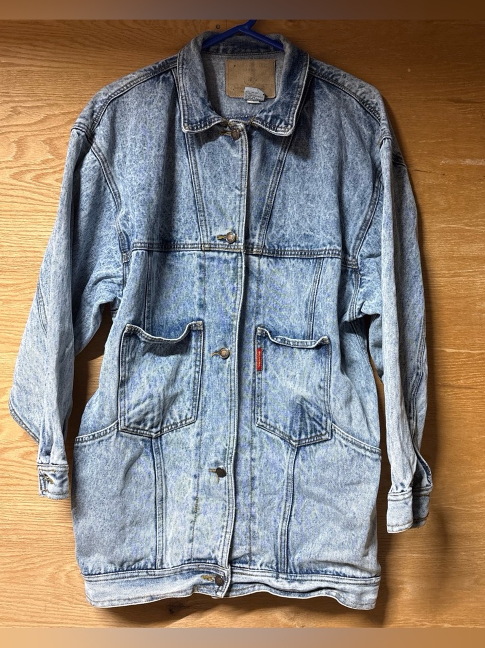 Jordache Vintage Light Blue Acid-Wash Denim Jacket